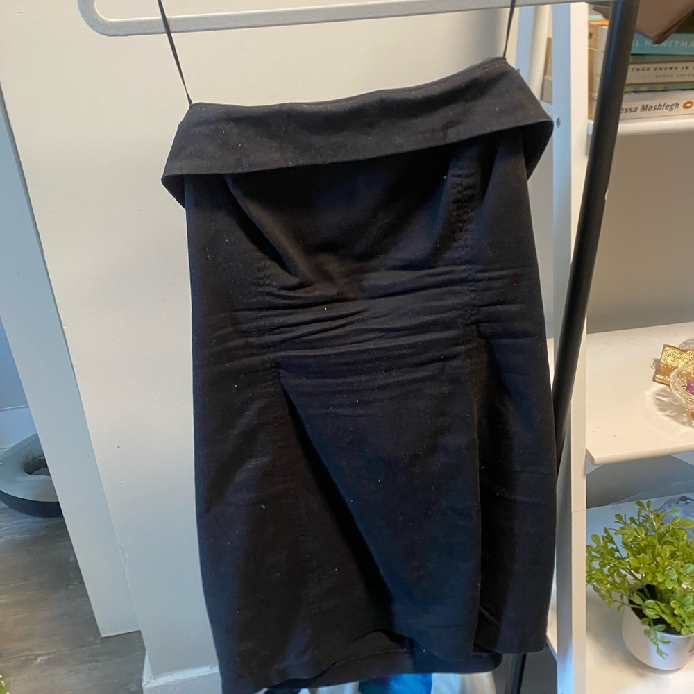 Garage Black Bubble Cocktail Dress Ruched Knee-Length